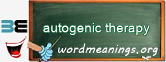 WordMeaning blackboard for autogenic therapy